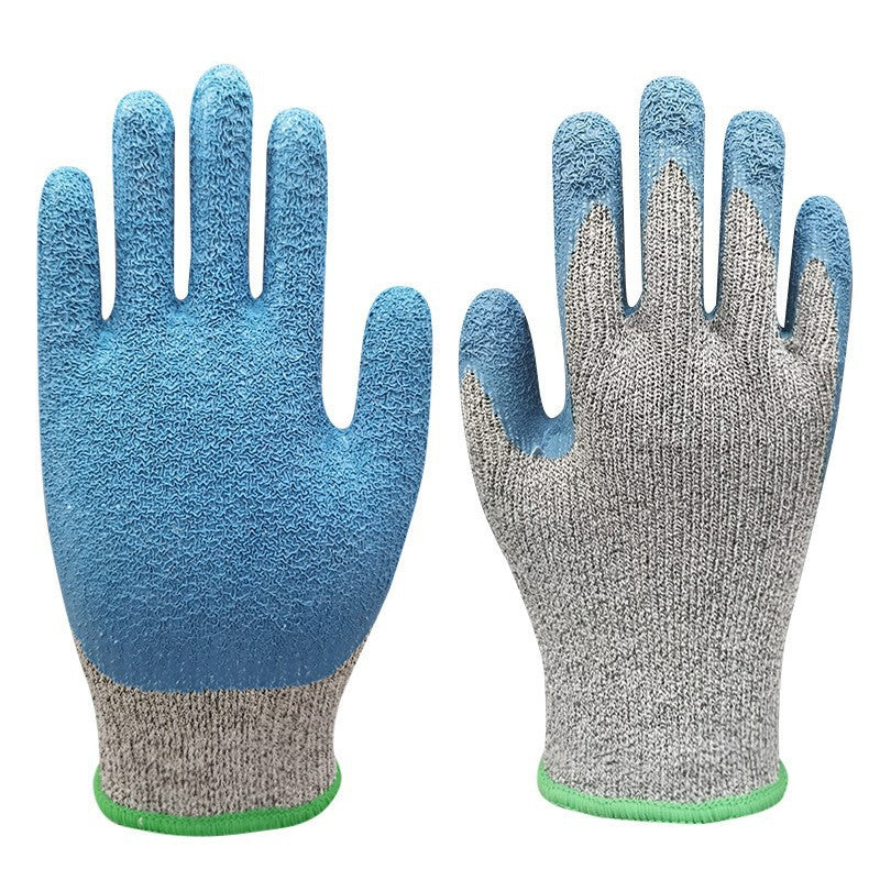 Cut-resistant work glove with coated palm
