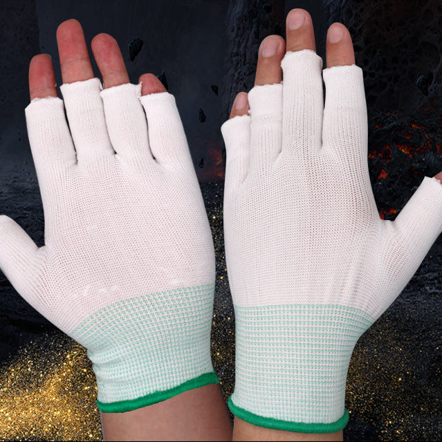 Open-finger stretch work gloves with exposed fingertips