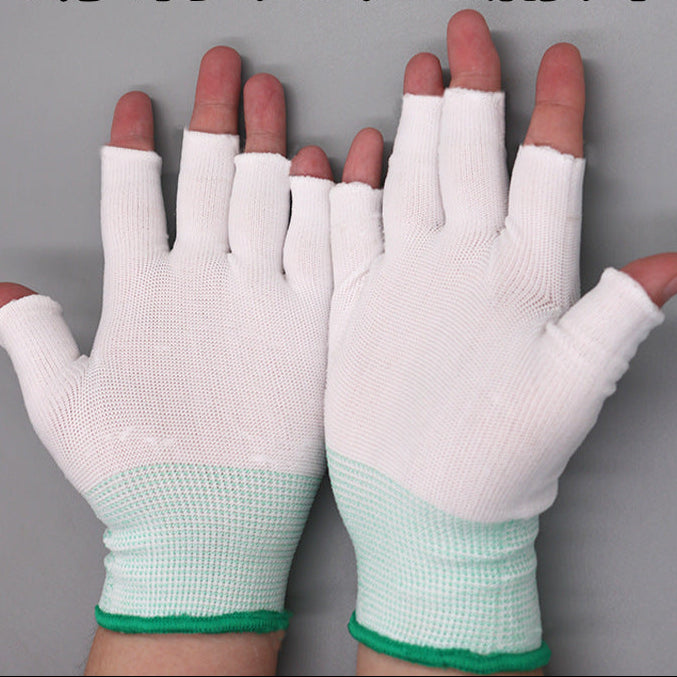 Open-finger stretch work gloves with exposed fingertips