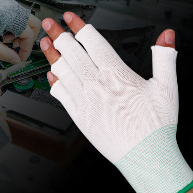 Open-finger stretch work gloves with exposed fingertips