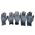 13-gauge nylon glove with black PU coated palm