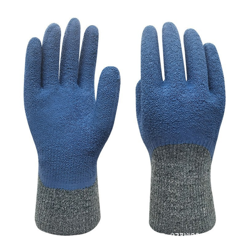 Cut-resistant work glove with coated palm