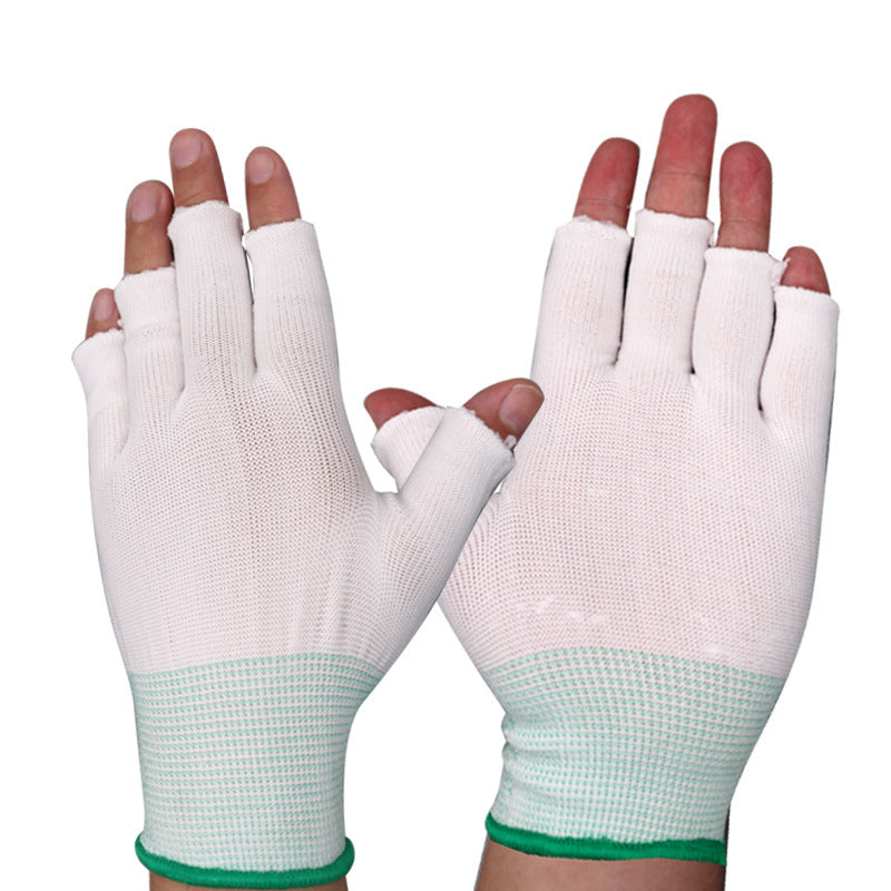 Open-finger stretch work gloves with exposed fingertips