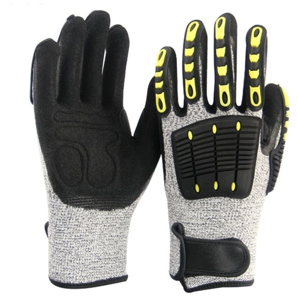 Cut-resistant work glove with coated palm
