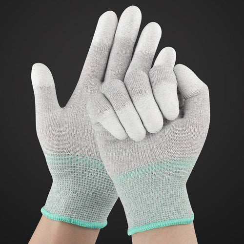 Carbon fiber textile glove with PU coated fingers