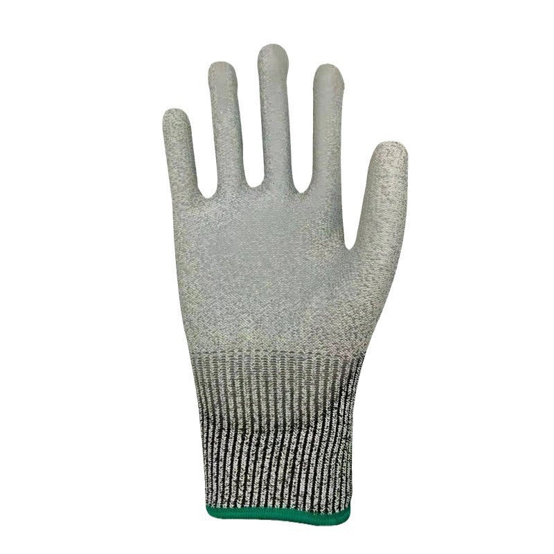 Cut-resistant work glove with coated palm