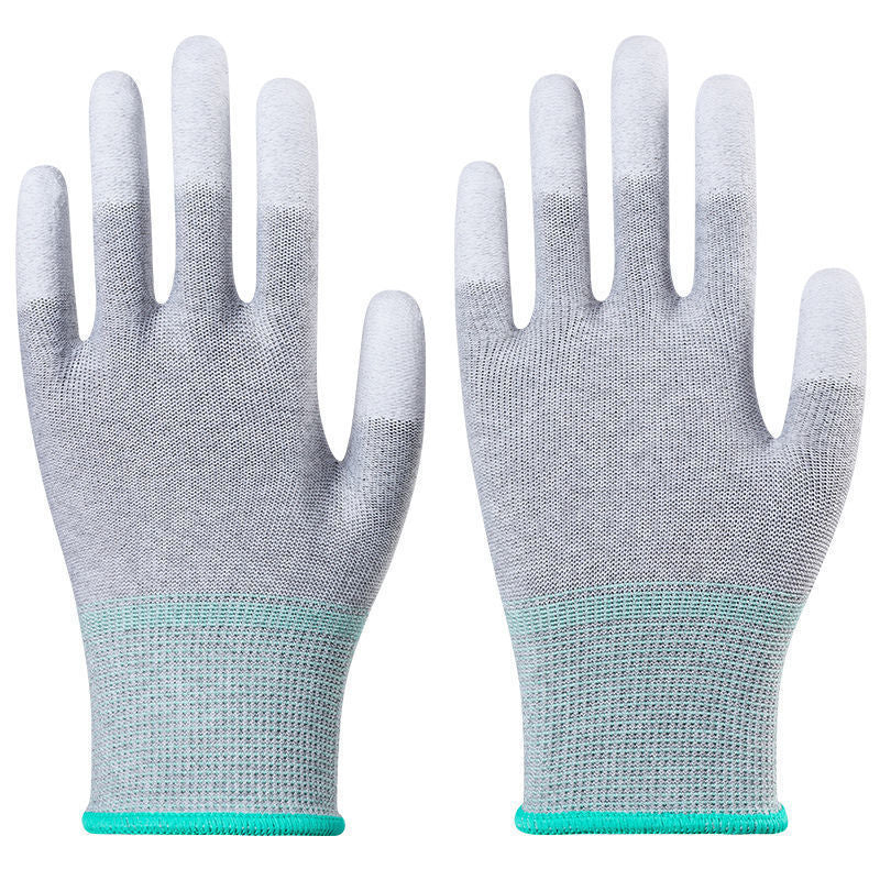 Carbon fiber textile glove with PU coated fingers