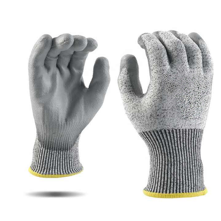 Cut-resistant work glove with coated palm