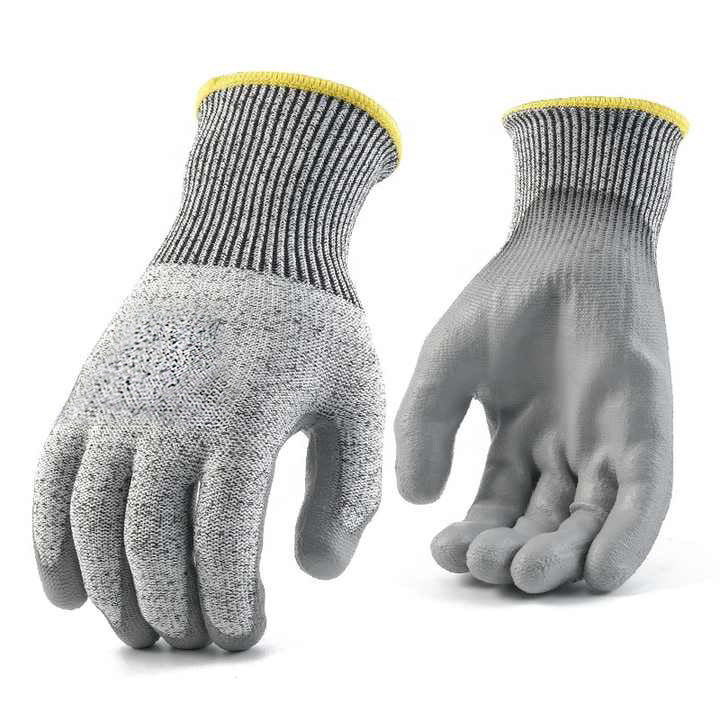 Cut-resistant work glove with coated palm