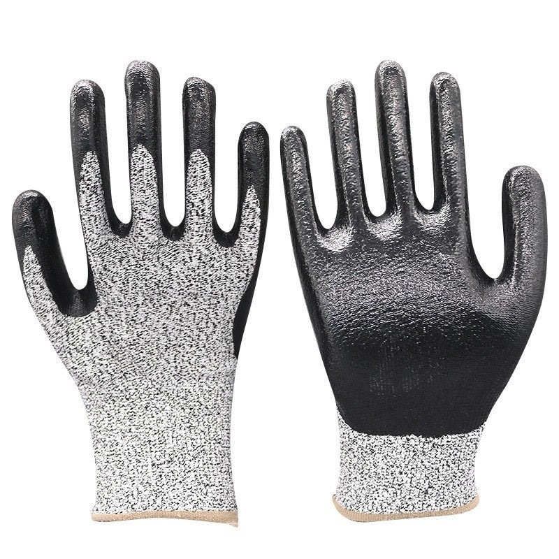 Cut-resistant work glove with coated palm