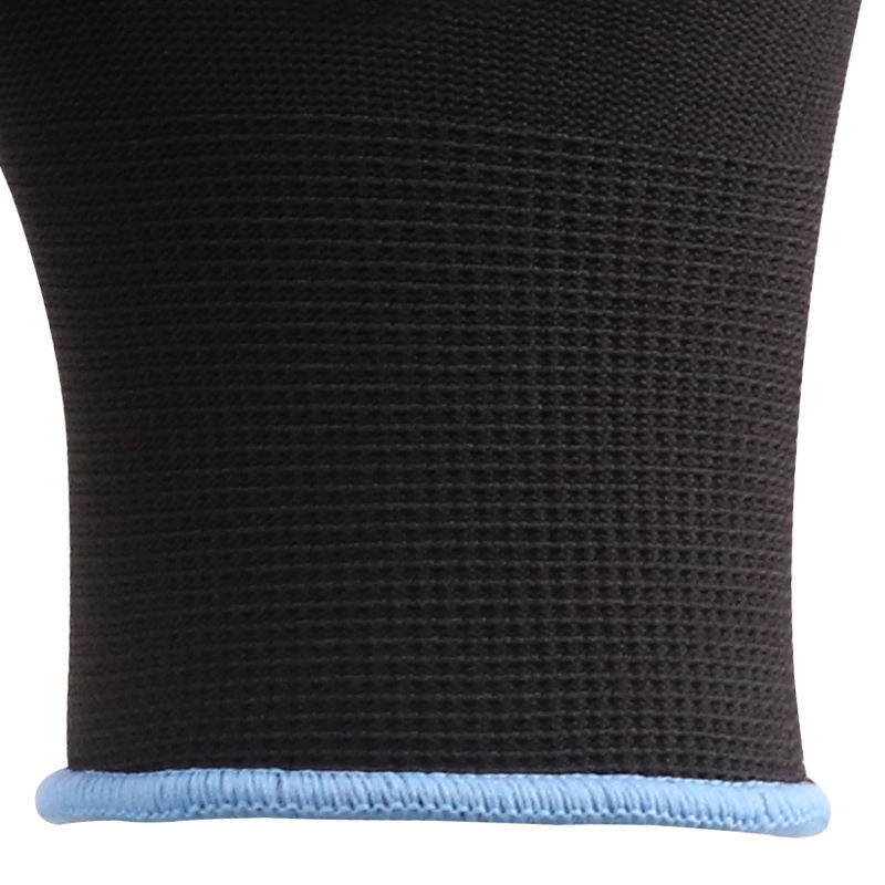 13-gauge nylon glove with black PU coated palm
