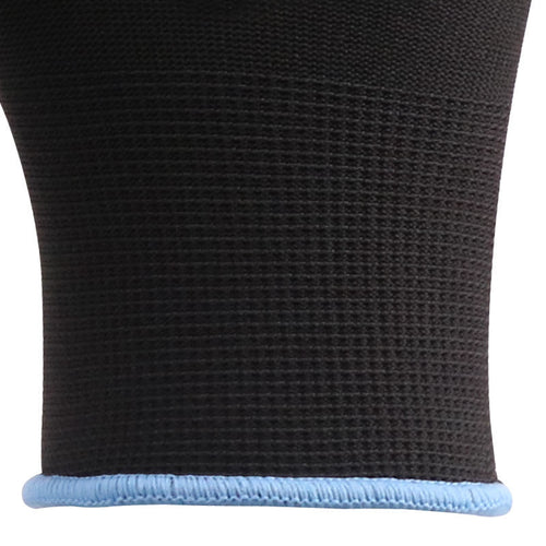13-gauge nylon glove with black PU coated palm