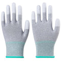 Carbon fiber textile glove with PU coated fingers