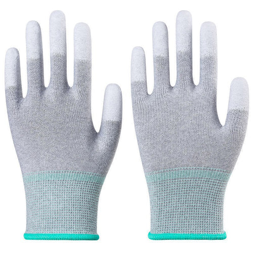 Carbon fiber textile glove with PU coated fingers